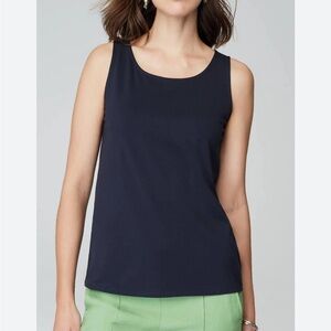 J Jill Women Knit Tank Top Scoop Navy Blue Plus Size 2X Casual Summer Stretchy